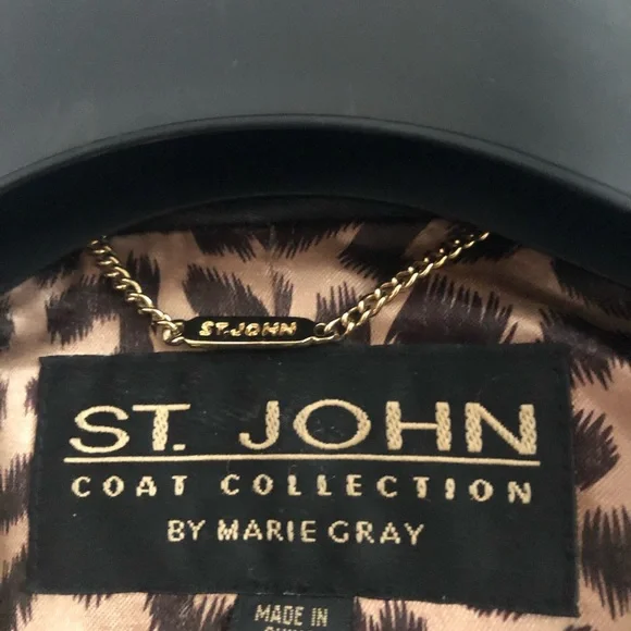 Leather Jacket, St. John, Marie Gray black 3/4 Lenght - Picture 5 of 5